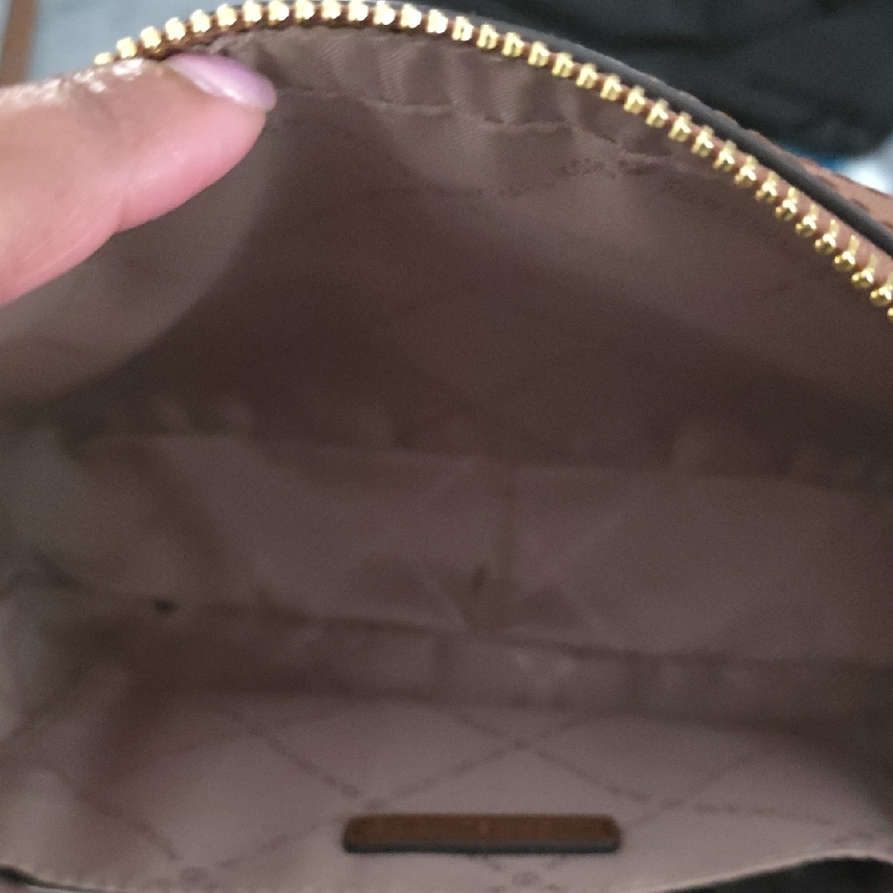 Michael Kors Brown and Tan MK Signature Crossbody Bag - Picture 3 of 6